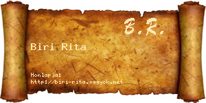 Biri Rita névjegykártya